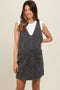 Charcoal Denim Front Pocket Maternity Skirt Overalls