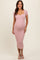 Mauve Ribbed Maternity Midi Dress
