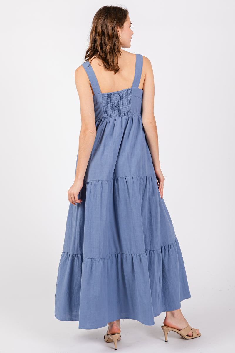 Blue Tiered Maxi Dress – PinkBlush