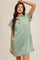 Mint Terry Cuff Sleeve Pocketed Collared Dress