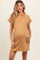 Mustard Terry Cuff Sleeve Pocketed Collared Maternity Dress
