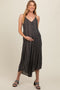 Charcoal Printed Cropped Wide Leg Maternity Jumpsuit