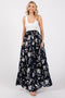 Navy Colorblock Floral Maxi Dress