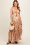 Cream Paisley Print Halter Maternity Maxi Dress