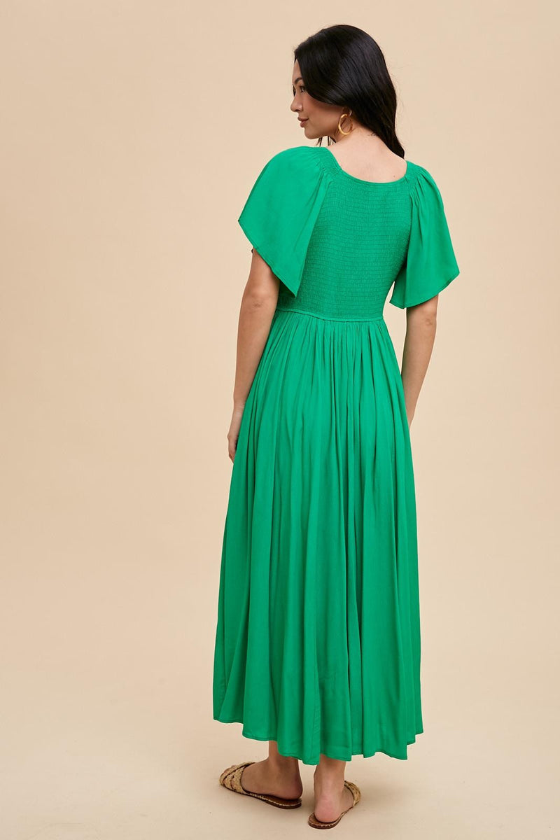 (4p. pack) Light Green Printed Sleeveless Midi Dress - V9 main image 1