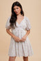 Cream Floral V-Neck Cutout Back Dress