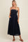 Navy Bartlett Striped Smocked Midi Dress