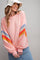 Peach Banded Bottom Terry Pullover