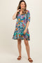 Jade Floral V Neck Half Sleeve Maternity Dress