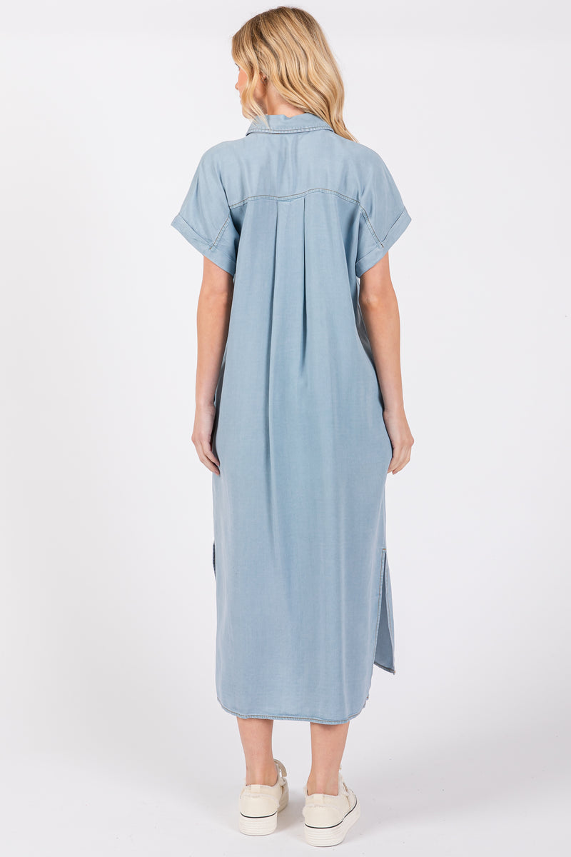 Kate Short Fancy Chambray Bleachblue