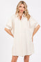 Cream Collared Button Down Shirt Dress