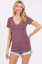 Purple V-Neck Short Sleeve Top