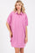 Pink Collared Button Down Shirt Dress