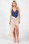 Cream Sheer Ruffle Accent Cover Up