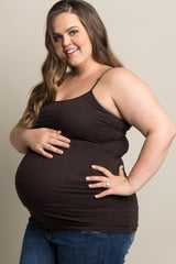 Brown Plus Maternity Cami