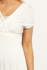 White Draped Front Maternity/Nursing Top