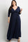 PinkBlush Navy Blue Sash Tie Wrap Plus Maxi Dress