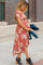 Rust Floral Hi-Low Maternity Wrap Dress