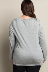 Heather Grey Solid Cutout Front Plus Top
