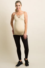 Taupe Caged Front Maternity Cami