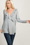 PinkBlush Heather Grey Ruffle Trim Wrap Nursing Top