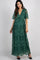 Teal Green Lace Mesh Overlay Maternity Maxi Dress