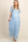 PinkBlush Light Blue Lace Mesh Overlay Maternity Maxi Dress