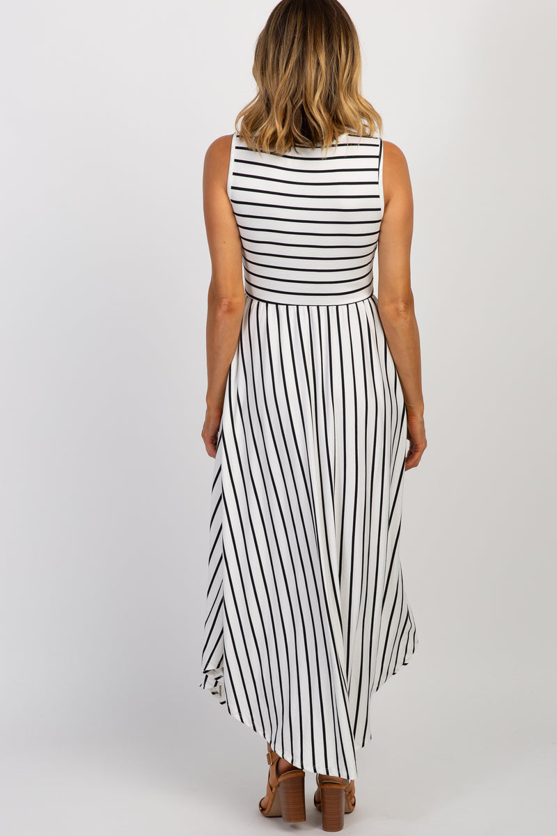 Sleeveless Striped Midi Dress in Cherry White main image 1