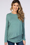 PinkBlush Light Olive Solid Layered Front Long Sleeve Maternity/Nursing Top