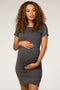 Charcoal Wrap Maternity T-Shirt Dress