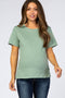 Light Olive Short Sleeve Maternity Top