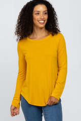 Yellow Basic Long Sleeve Top