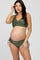 Olive Cross Front Drawstring Side Two-Piece Maternity Bikini Set