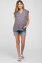Blue Distressed Cuff Maternity Jean Shorts