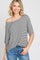 Black White Striped Short Sleeve Top