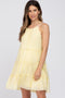 Yellow Tiered Ruffle Accent Maternity Mini Dress