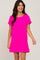 Fuchsia Scalloped Shift Dress