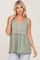 Light Olive Sleeveless Button Front Top