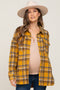 Mustard Plaid Maternity Shirt Jacket