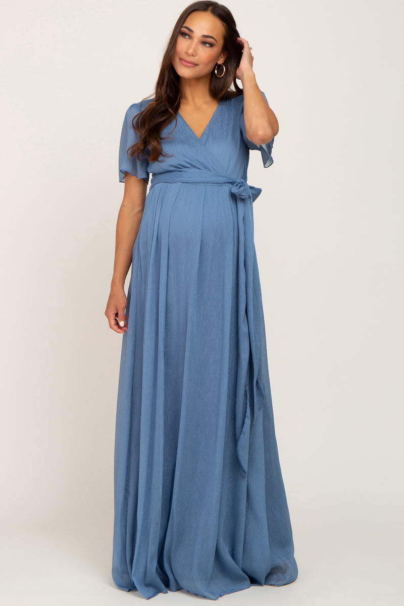Maternity Blue Maxi Dress main image 0