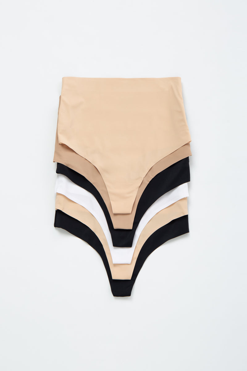 MultiColor Solid Maternity Thong Underwear Set PinkBlush