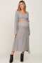 Olive Heather 3-Piece Skirt and Cardigan Maternity Set