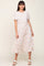Ivory Floral Pleated Midi Dress
