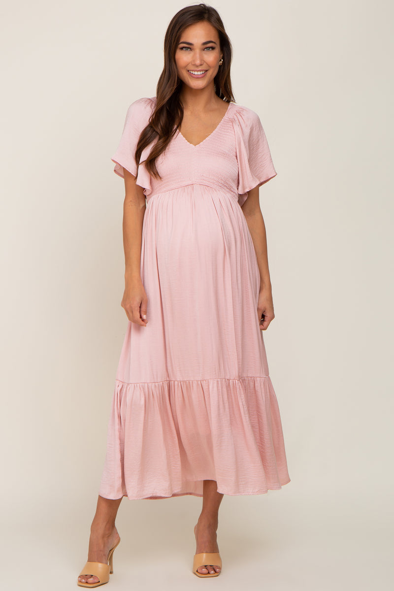 Midi Pink Maternity Dress main image 0