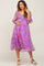 Pink Floral Shimmer Chiffon Maternity Midi Dress