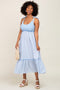 Light Blue Gingham Colorblock Dress