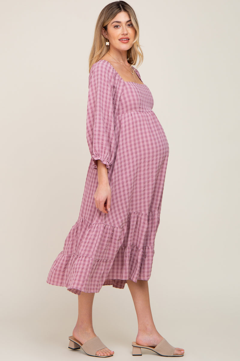 Mustard-Colored Maternity 3/4th Gown