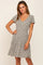 Olive Leaf Printed V-Neck Short Sleeve Dress