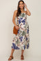 Cream Floral Sleeveless Maternity Midi Dress
