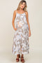 Grey Floral Sleeveless Maternity Maxi Dress